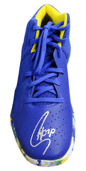 Stephen Curry Golden State Warriors Signed Autographed Under Armour Blue Basketball Shoe PAAS Letter COA