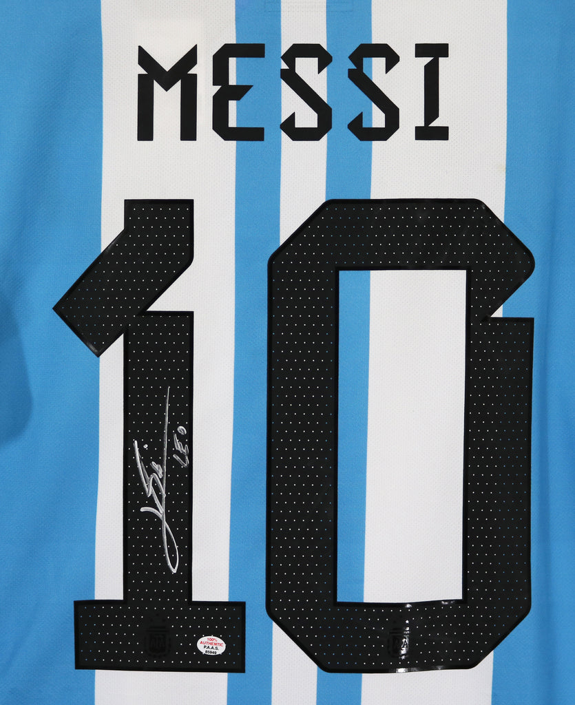 Lionel Leo Messi Signed Autographed Argentina #10 Blue White Jersey –