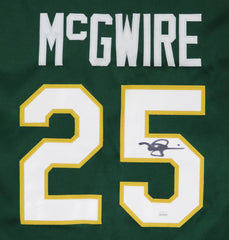 Mark McGwire Oakland Athletics Signed Autographed Green #25 Custom Jersey JSA Witnessed COA