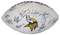 Minnesota Vikings 2016 Team Signed Autographed White Panel Logo Football Authenticated Ink COA - Adrian Peterson