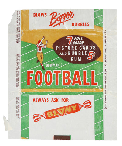 1954 Bowman Football 5 Cent Pack Wax Wrapper