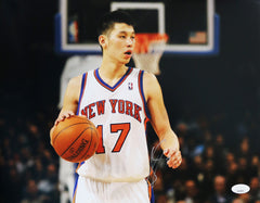 Jeremy Lin New York Knicks Signed Autographed 11" x 14" Photo JSA COA