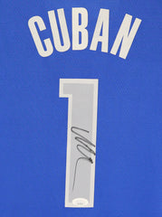 Mark Cuban Dallas Mavericks Signed Autographed Blue #1 Jersey JSA COA