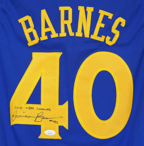 Harrison Barnes Golden State Warriors Signed Autographed Blue #40 Jersey JSA COA