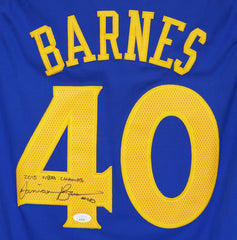 Harrison Barnes Golden State Warriors Signed Autographed Blue #40 Jersey JSA COA