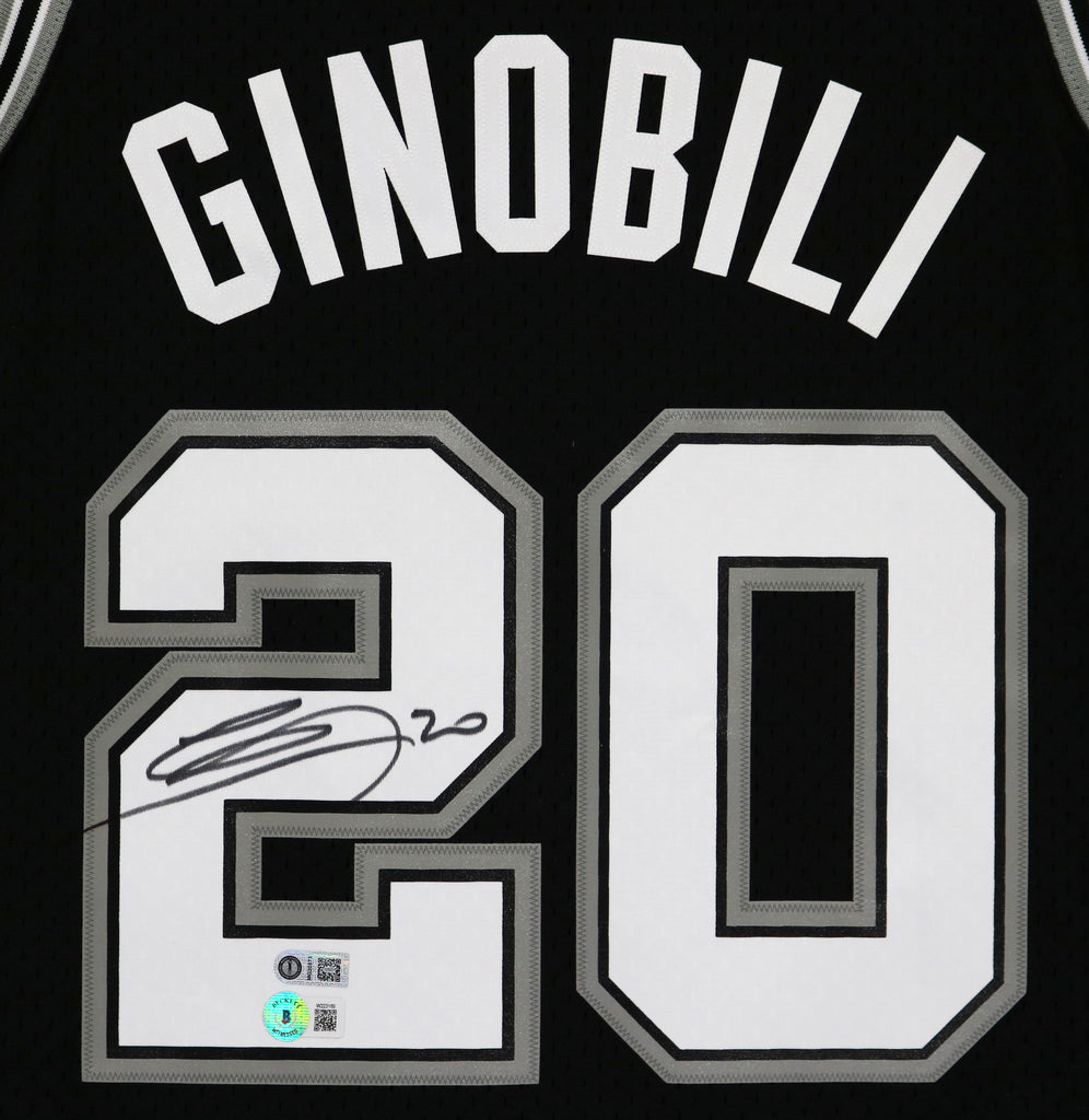 San Antonio Spurs Manu Ginobili Autographed Black Authentic