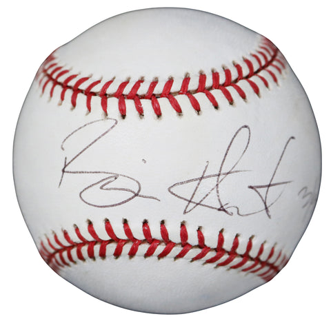 Brian Hunter Signed Autographed Rawlings Official American League Baseball with Display Holder