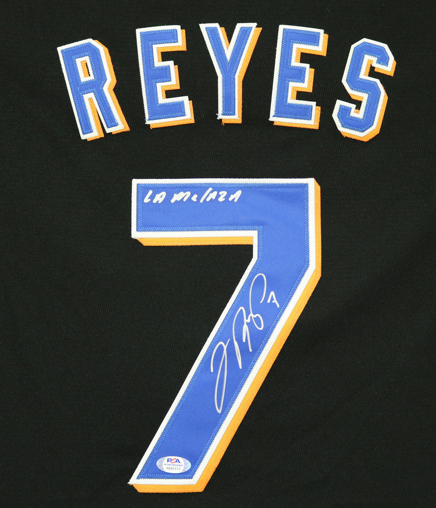 Jose Reyes New York Mets Signed Autographed Black #7 Jersey PSA