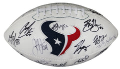 Houston Texans 2015 Team Signed Autographed White Panel Logo Football Authenticated Ink COA Watt Hopkins