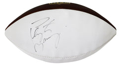 Peyton Manning Denver Broncos Signed Autographed White Panel Wilson Football JSA Letter COA