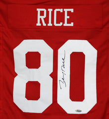 Jerry Rice San Francisco 49ers Signed Autographed Red #80 Custom Jersey Tristar COA