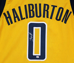 Tyrese Haliburton Indiana Pacers Signed Autographed Yellow #0 Custom Jersey PAAS COA