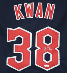 Steven Kwan Cleveland Guardians Signed Autographed Blue #38 Custom Jersey JSA Witnessed COA