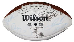 Dallas Cowboys Alumni Signed Autographed White Football - BALL DOESN'T HOLD AIR
