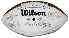 Dallas Cowboys Alumni Signed Autographed White Football 6 Autographs - BALL DOESN'T HOLD AIR