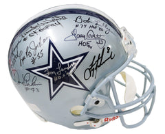 Dallas Cowboys Legends Signed Autographed Riddell Full Size NFL Replica Helmet JSA Letter COA Landry Aikman Staubach