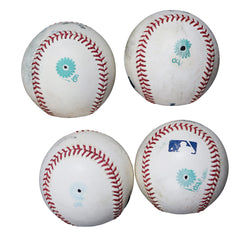 Lot of 4 Rawlings Official Major League Used MLB Baseballs -BP Logo and PRACTICE Stamped