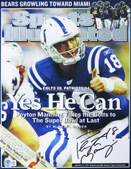 Peyton Manning Indianapolis Colts Signed Autographed 11" x 14" Sports Illustrated Cover Photo Beckett Certification