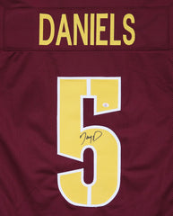 Jayden Daniels Washington Commanders Signed Autographed Red #5 Custom Jersey PAAS COA