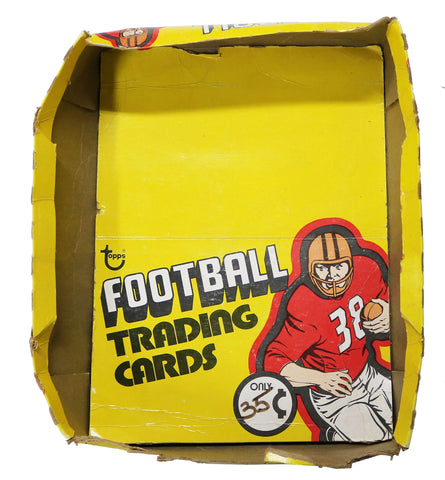 1975 Topps Football Rack Pack Empty Display Box - Top Detached