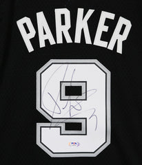 Tony Parker San Antonio Spurs Signed Autographed Black #9 Jersey PSA COA