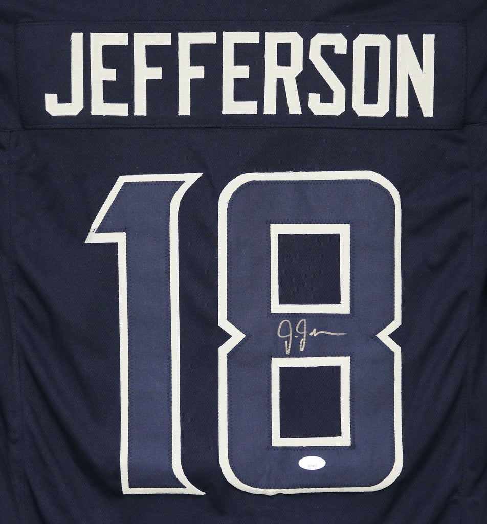 Justin Jefferson Minnesota Vikings Autographed Black Custom Jersey – Sports- Autographs.com