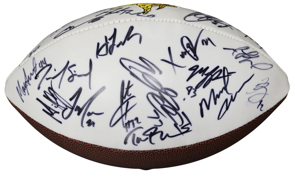 Minnesota Vikings 2015 Team Autographed White Logo Football PAAS COA –