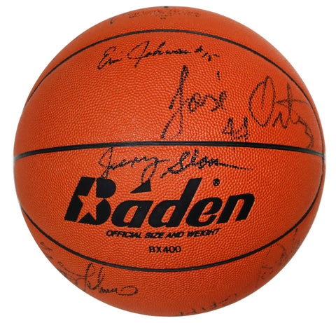Utah Jazz 1989-90 Team Signed Autographed Basketball - Stockton Malone