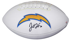 Justin Herbert Los Angeles Chargers Signed Autographed White Panel Logo Football PAAS COA