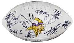 Minnesota Vikings 2015 Team Signed Autographed White Panel Logo Football Authenticated Ink COA Peterson