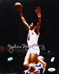 Julius Dr. J Erving Philadelphia 76ers Signed Autographed 8" x 10" Photo JSA COA