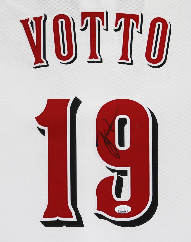 Joey Votto Cincinnati Reds Signed Autographed White #19 Jersey JSA