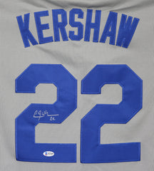 Clayton Kershaw Los Angeles Dodgers Signed Autographed Gray #22 Jersey Beckett Witnessed COA