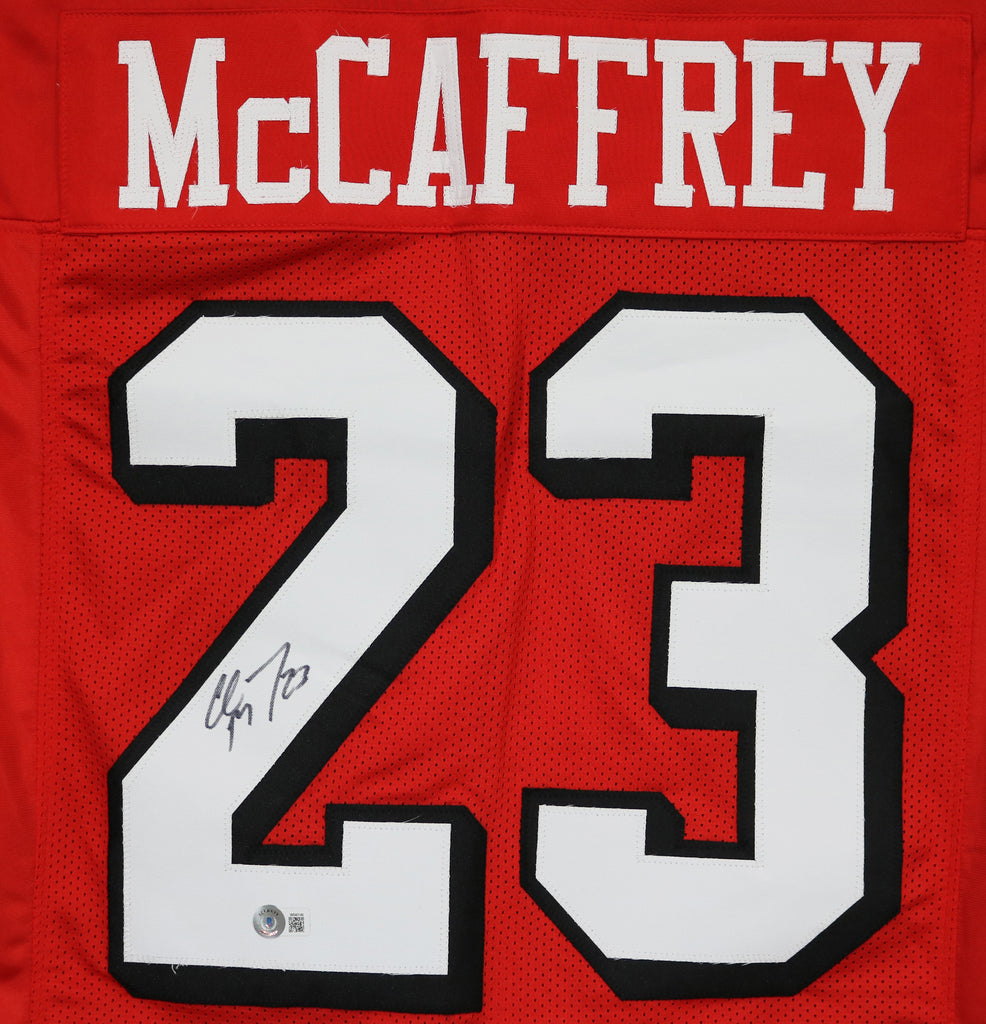 Christian McCaffrey San Francisco 49ers Autographed Red Custom Jersey –