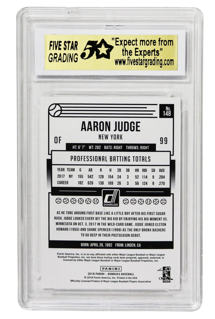 Aaron Judge Signed Blank Card New York Yankees All Star Autograph