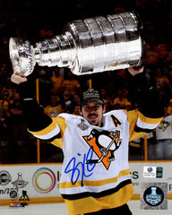 Evgeni Malkin Pittsburgh Penguins 8" x 10" Stanley Cup Trophy Photo Signed Autographed by Sidney Crosby Global COA