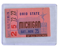 Ohio State Buckeyes vs. Michigan Wolverines 1939 Football Game Ticket Stub