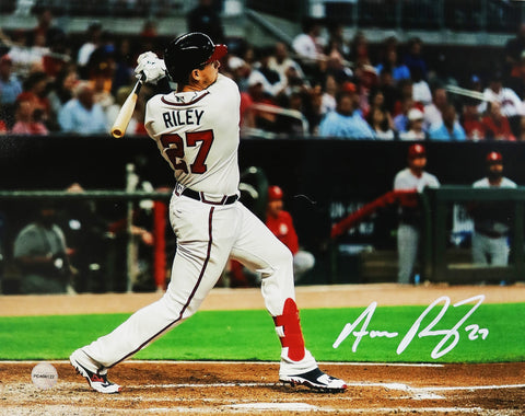 Austin Riley Atlanta Braves Signed Autographed 8" x 10" Hitting Photo PRO-Cert COA - DAMAGE