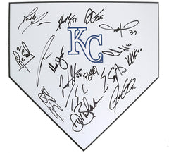 Kansas City Royals 2018 Team Signed Autographed Home Plate CAS COA - 16 autographs
