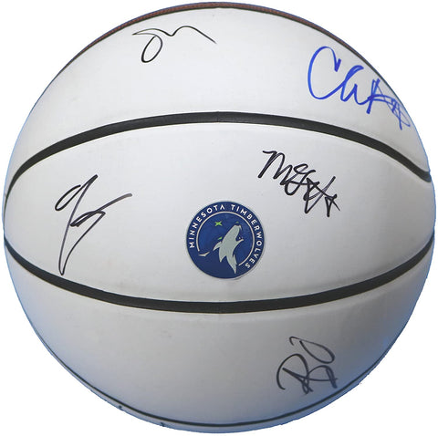 Minnesota Timberwolves 2017-18 Team Signed Autographed White Panel Basketball CAS COA - 7 Autographs