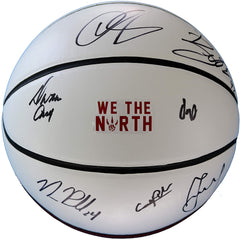 Toronto Raptors 2017-18 We the North Team Signed Autographed White Panel Basketball CAS COA - 10 Autographs