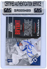 Kris Bryant Chicago Cubs Signed Autographed 2017 Panini Chronicles Sonic Booms #71 Baseball Card 212/399 CAS Certified