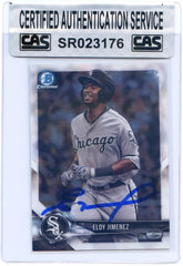 Eloy Jimenez Chicago White Sox Signed Autographed 2018 Bowman Chrome Prospects #BCP50 Baseball Card CAS Certified
