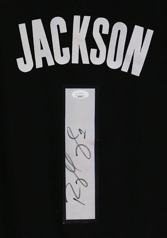 Reggie Jackson Detroit Pistons Signed Autographed City Edition Black #1 Jersey JSA COA