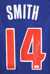 Ish Smith Detroit Pistons Signed Autographed Blue #14 Jersey JSA COA