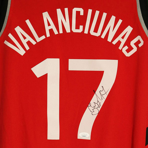 Jonas Valanciunas Toronto Raptors Signed Autographed Red #17 Jersey JSA COA