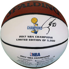Stephen Curry Golden State Warriors Signed Autographed 2017 NBA Champions White Panel Basketball JSA Letter COA
