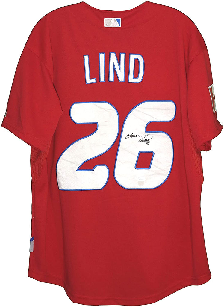 Adam Lind Toronto Blue Jays Signed Autographed Red #26 Jersey JSA