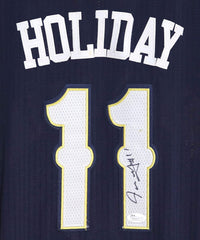 Jrue Holiday New Orleans Pelicans Signed Autographed Blue #11 Jersey JSA COA
