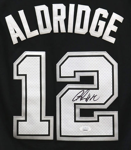 LaMarcus Aldridge San Antonio Spurs Signed Autographed Black #12 Jersey JSA COA